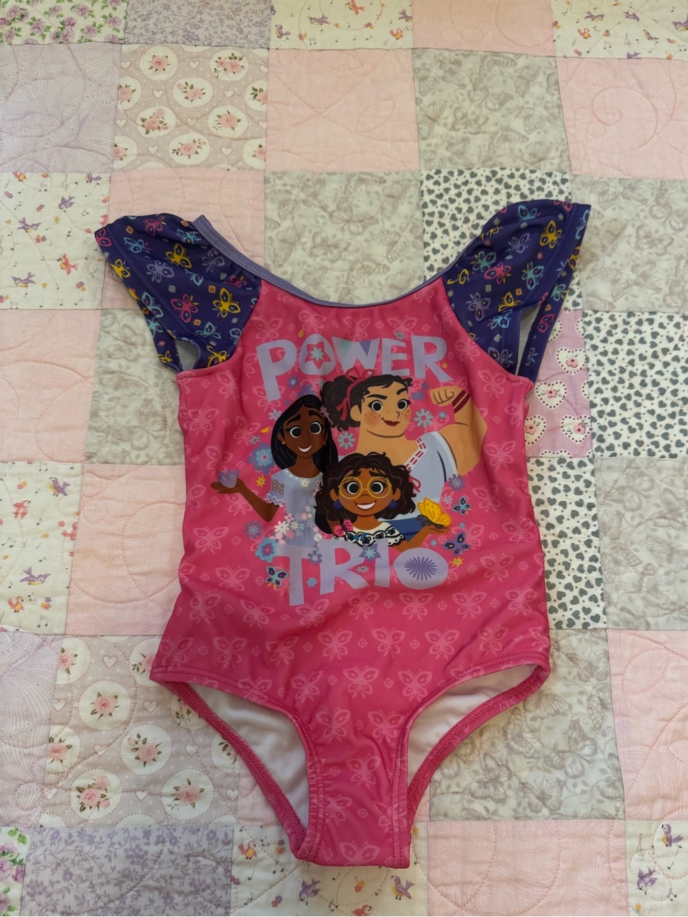 Disney Encanto Pink One-Piece with Purple Trim